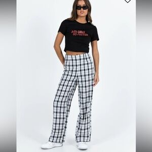 Princess Polly Euros Pants in Black and White